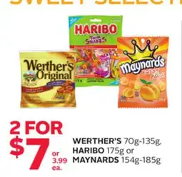 Rexall WERTHER'S 70g-135g, HARIBO 175g or MAYNARDS 154g-185g offer