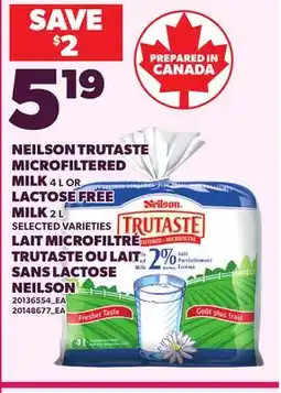 Independent City Market NEILSON TRUTASTE MICROFILTERED MILK, 4 L OR LACTOSE FREE MILK, 2 L offer