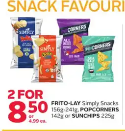 Rexall FRITO-LAY Simply Snacks 156g-241g, POPCORNERS 142g or SUNCHIPS 225g offer