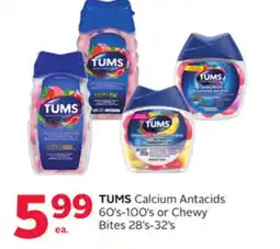 Rexall TUMS Calcium Antacids 60's-100's or Chewy Bites 28' s-32's offer