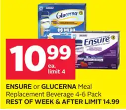 Rexall ENSURE or GLUCERNA Meal Replacement Beverage offer