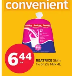 Rexall BEATRICE Skim, 1% or 2% Milk offer