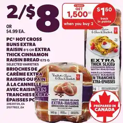 Independent City Market PC HOT CROSS BUNS EXTRA RAISIN 8'S OR EXTRA THICK CINNAMON RAISIN BREAD offer