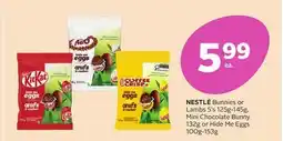 Rexall NESTLÉ Bunnies or Lambs 5's 125g-145g, Mini Chocolate Bunny 132g or Hide Me Eggs 100g-153g offer