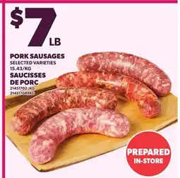 Independent City Market PORK SAUSAGES, 15.43/KG offer