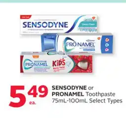 Rexall SENSODYNE or PRONAMEL Toothpaste 75mL-100mL offer