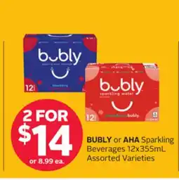 Rexall BUBLY or AHA Sparkling Beverages offer