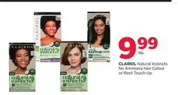 Rexall CLAIROL Natural Instincts No Ammonia Hair Colour or Root Touch-Up offer