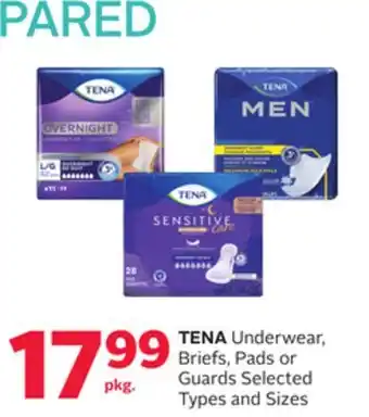 Rexall TENA Underwear, Briefs, Pads or Guards offer