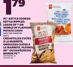Independent City Market PC KETTLE COOKED, KETTLE RIPPLED, LOADS OF OR WORLD OF FLAVOURS POTATO CHIPS offer