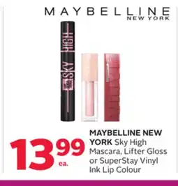 Rexall MAYBELLINE NEW YORK Sky High Mascara, Lifter Gloss or SuperStay Vinyl Ink Lip Colour offer