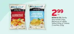 Rexall NOSH & CO. Family Size Potato Chips Barbecue or Lightly Salted 250g or Cheese Crunchies 225g offer