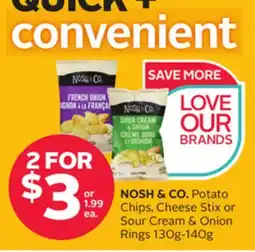 Rexall NOSH & CO. Potato Chips, Cheese Stix or Sour Cream & Onion Rings offer