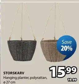 JYSK STORSKARV Hanging planter offer