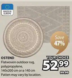 JYSK OSTEND Flatwoven outdoor rug offer