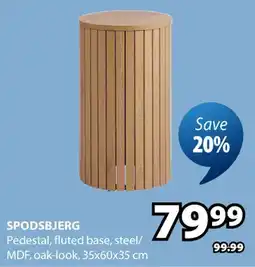 JYSK SPODSBJERG Pedestal, fluted base, steel offer