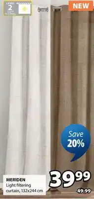 JYSK MERIDEN Light filtering curtain offer
