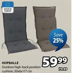 JYSK HOPBALLE Outdoor high-back position cushion offer