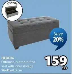 JYSK HEBERG Ottoman, button-tufted seat with inner storage offer