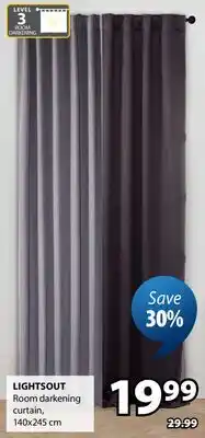 JYSK LIGHTSOUT Room darkening curtain offer