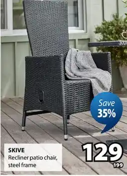 JYSK SKIVE Recliner patio chair offer