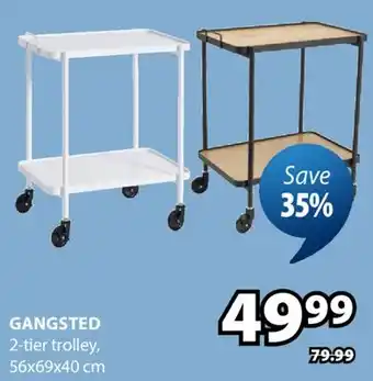 JYSK GANGSTED 2-tier trolley offer