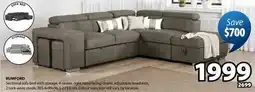JYSK RUMFORD Sectional sofa bed with storage offer