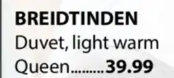 JYSK BREIDTINDEN Duvet, light warm offer