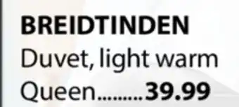 JYSK BREIDTINDEN Duvet, light warm offer
