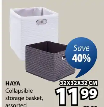 JYSK HAYA Collapsible storage basket offer