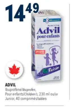 Familiprix ADVIL Ibuprofen, Children's, 230ml or Junior, 40 tablets offer