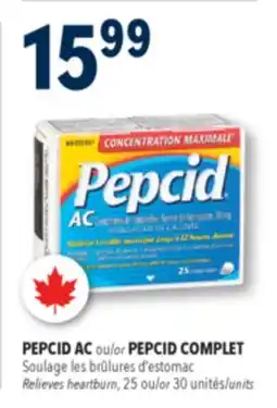 Familiprix PEPCID AC or PEPCID COMPLET Relieves heartburn 25 or 30 units offer