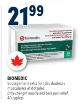Familiprix BIOMEDIC Extra strength muscle and back pain relief, 40 caplets offer