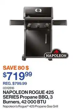 Patrick Morin ROGUE 425 SERIES Propane BBQ, 3 Burners, 42 000 BTU offer