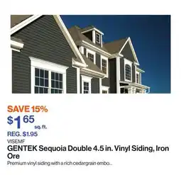 Patrick Morin Sequoia Double 4.5 in. Vinyl Siding, Iron Ore offer