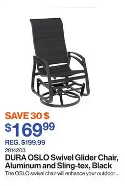 Patrick Morin OSLO Swivel Glider Chair, Aluminum and Sling-tex, Black offer