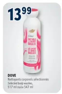 Familiprix DOVE Selected body washes, 517 ml or 547 ml offer