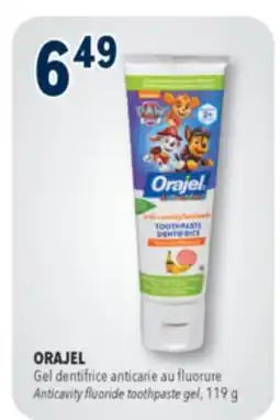Familiprix ORAJEL Anticavity fluoride toothpaste gel, 119g offer