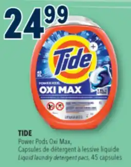 Familiprix TIDE Power Pods Oxi Max, Liquid laundry detergent pacs, 45capsules offer