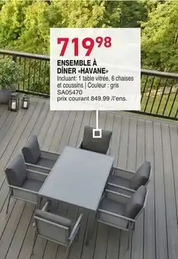 Matério ENSEMBLE À DÎNER HAVANE offer