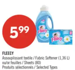 Pharmaprix FLEECY Fabric Softener (1,36 L) or Sheets (80) offer