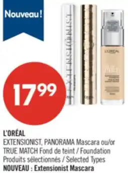 Pharmaprix L'ORÉAL EXTENSIONIST, PANORAMA Mascara or TRUE MATCH Foundation offer
