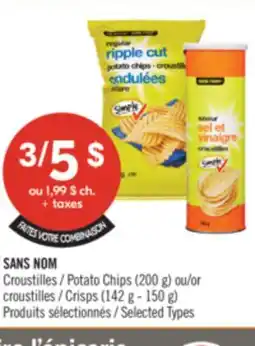 Pharmaprix NO NAME Potato Chips (200 g) or Crisps (142 g - 150 g) offer