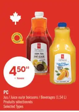 Pharmaprix PC Juice or Beverages (1,54 L) offer
