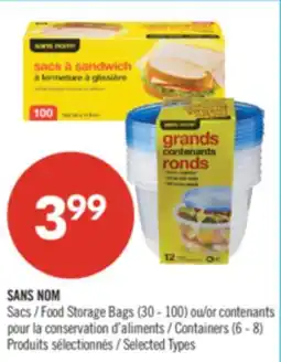 Pharmaprix NO NAME Food Storage Bags (30 - 100) or Containers (6 - 8) offer