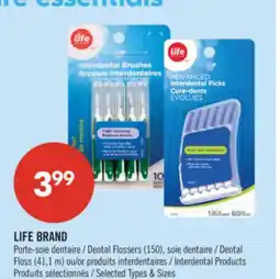 Pharmaprix LIFE BRAND Dental Flossers (150), Dental Floss (41.1 m) or Interdental Products offer