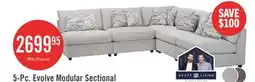 The Brick Scott Living Evolve Modular 5-Piece Linen-Look Fabric Sectional with Feather Down Cushions - Grey offer