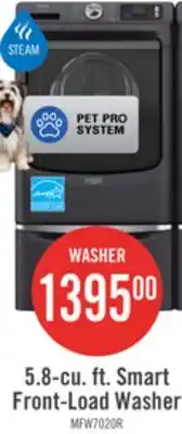 The Brick Maytag 5.8 Cu. Ft. Pet Pro Smart Front-Load Washer - White - MFW7020RW offer