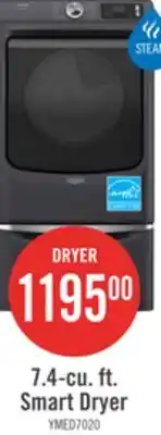The Brick Maytag 7.4 Cu. Ft. Pet Pro Smart Electric Dryer - White - YMED7020RW offer