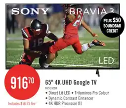 The Brick SONY 65 Bravia 3 LED 4K UHD Smart Google TV (K65S30) - 2024 Model offer